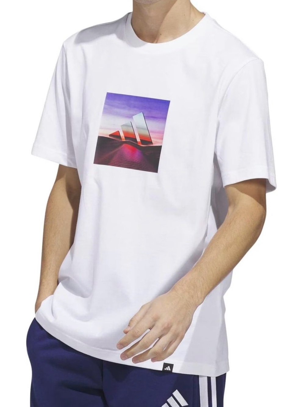 NWT adidas Men's Sportsman Summer Heat Graphic T-Shirt White Size L